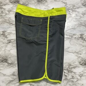 KANU SURF Men's Swim Trunks Surf Board Shorts Size 34 x10 Gray Green‎ Drawstring